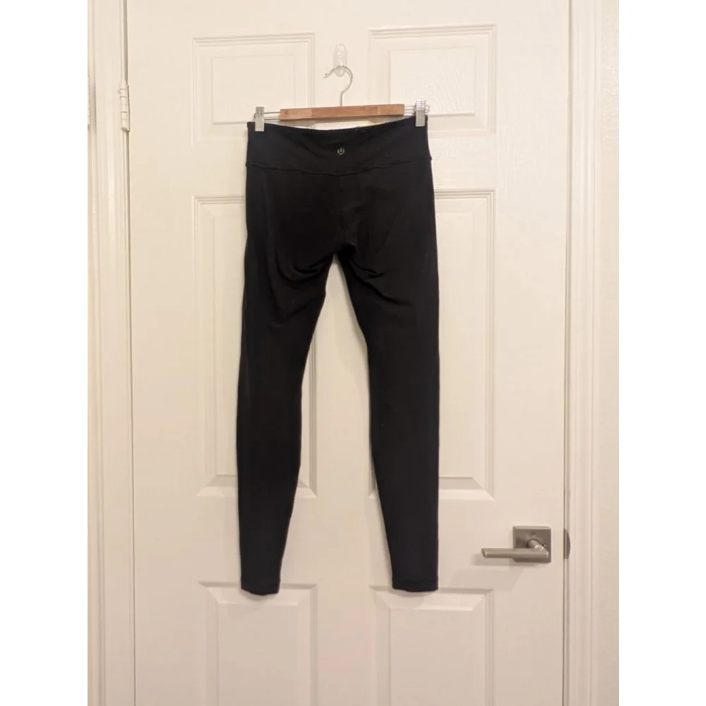 Lululemon Reversible Black Leggings Waistband Size 6 Full length